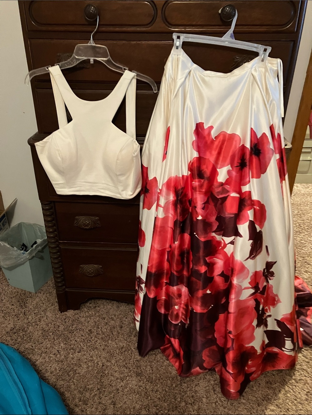 Jovani Ivory Dress with Pink Logo Detail